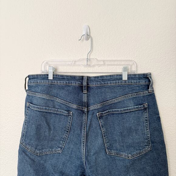[Old Navy] High Rise The O.G. Denim Shorts Cuffed Medium Wash Smooth Pockets 14 - Picture 9 of 11